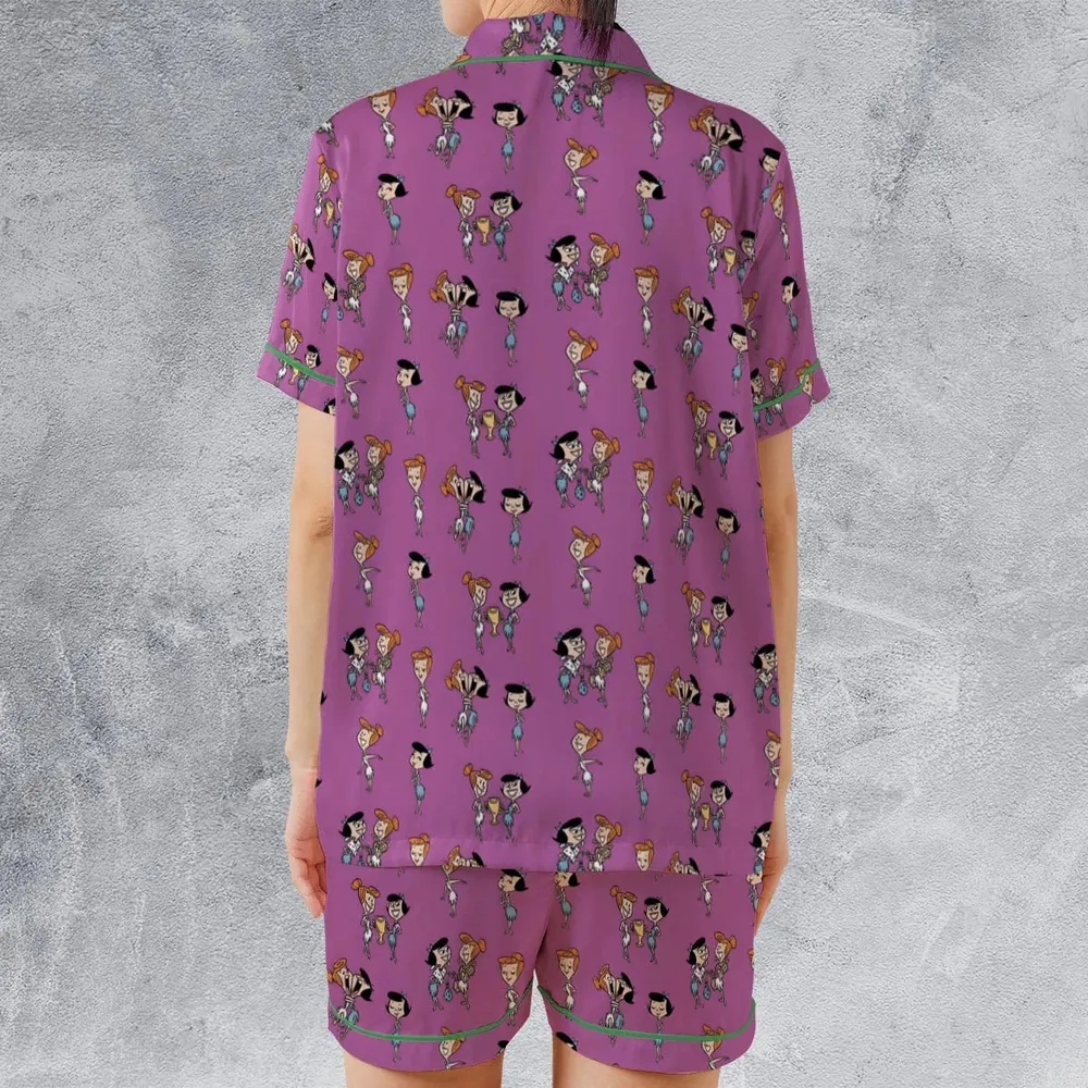 Wilma and Betty The Flintstones Satin Short-Sleeve Pajamas Set - 2