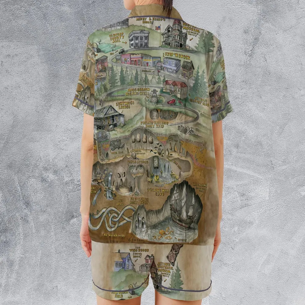 The Goonies Adventure Map Satin Short-Sleeve Pajamas Set - 2