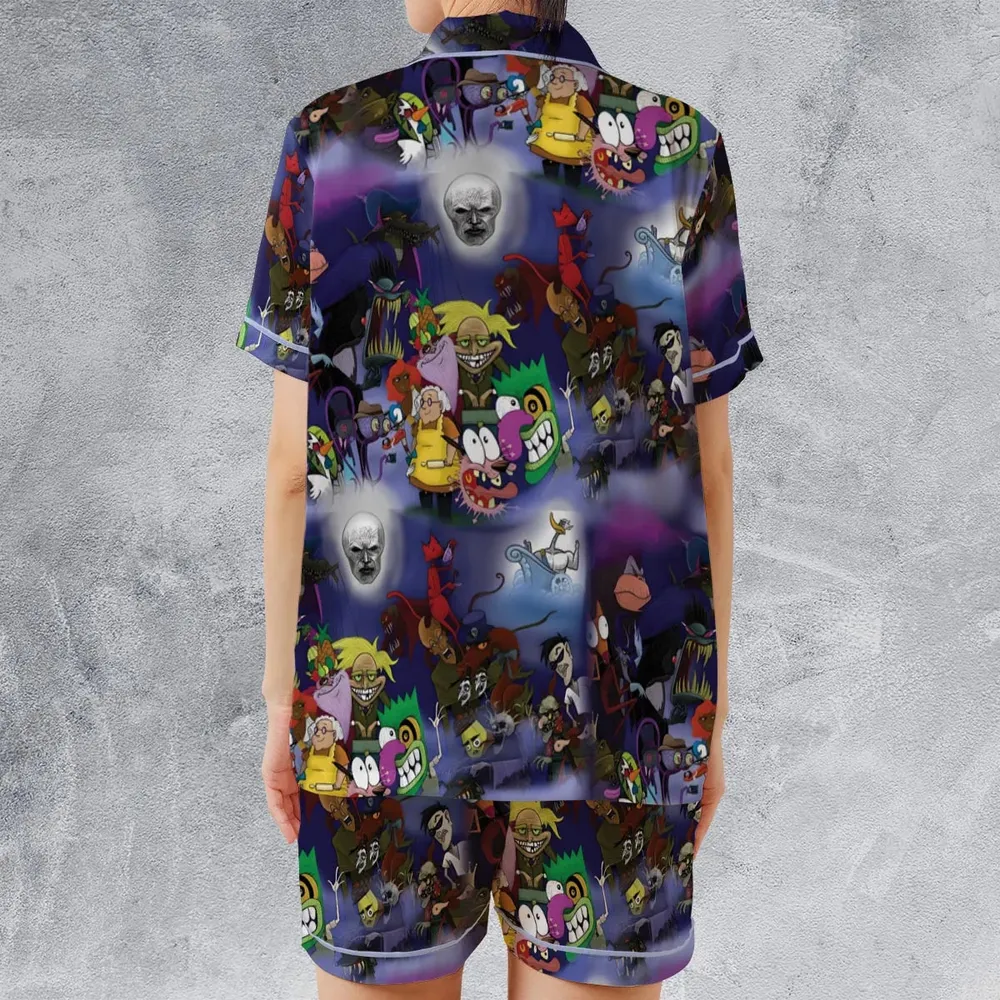 Fearless Courage the Cowardly Dog Satin Short-Sleeve Pajamas Set - 2