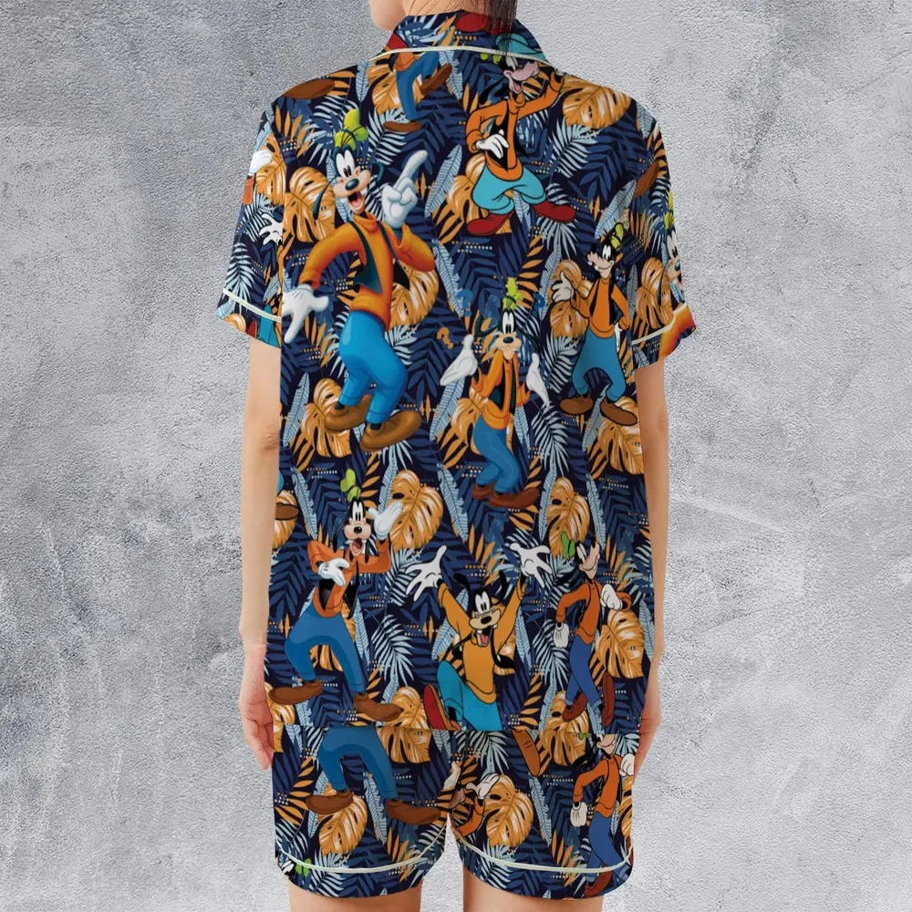 Goofy Aloha Satin Short-Sleeve Pajamas Set - 2