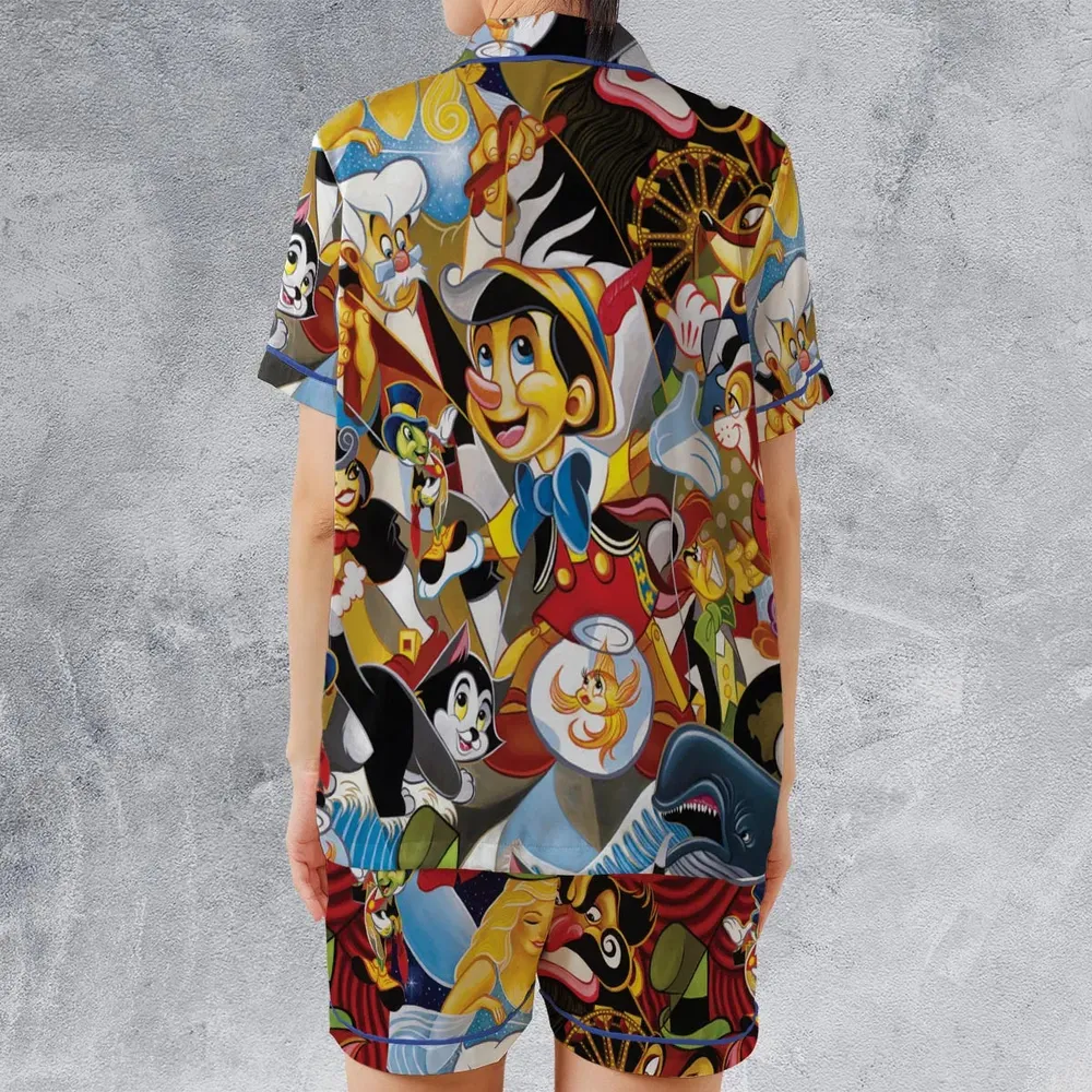 Pinocchio Seamless Satin Short-Sleeve Pajamas Set - 2