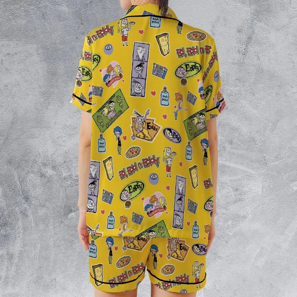 Ed Edd n Eddy n The Kanker Sisters Satin Short-Sleeve Pajamas Set - 2