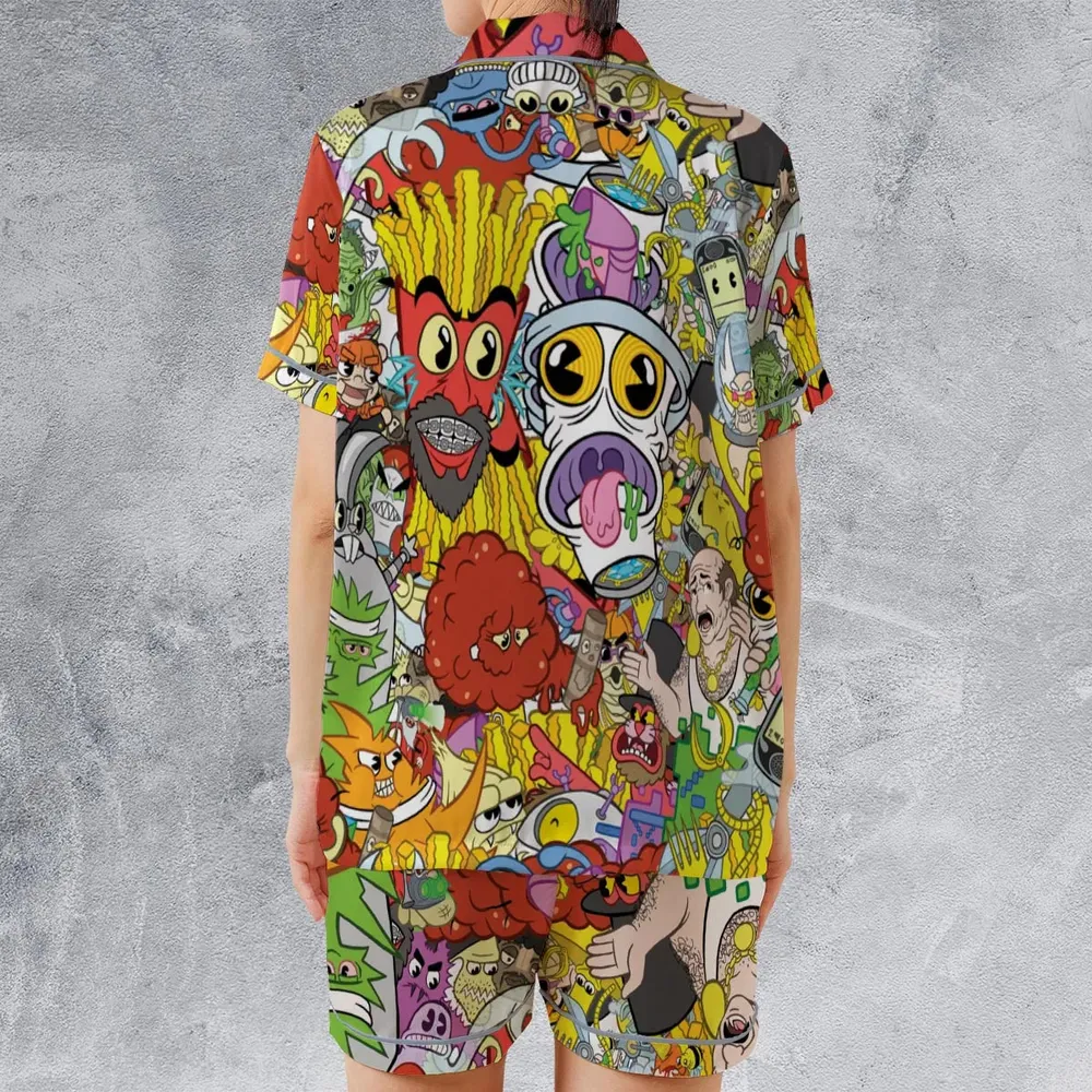 Pure Chaos Aqua Teen Hunger Force Satin Short-Sleeve Pajamas Set - 2