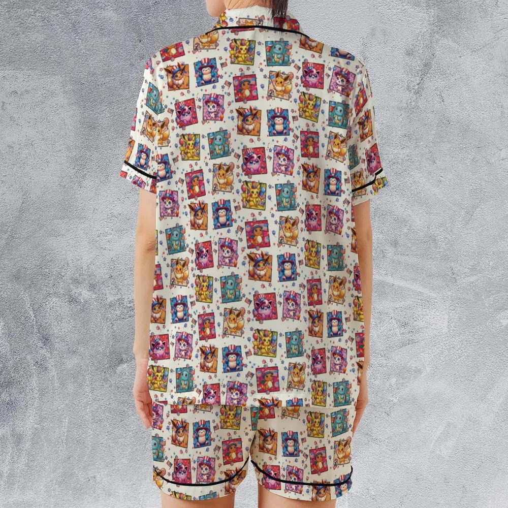Chill The 4th Out Pokemon Satin Short-Sleeve Pajamas Set - 2