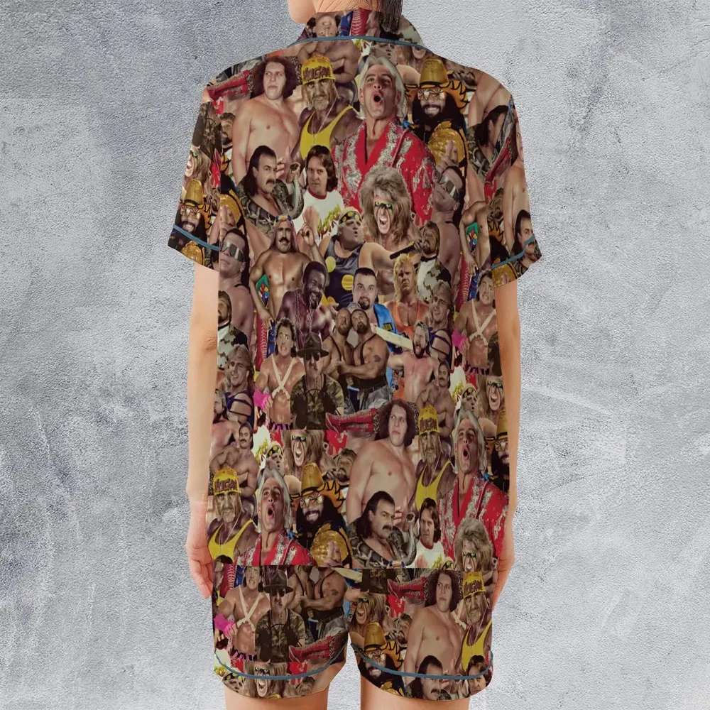 Pro Wrestlers Satin Short-Sleeve Pajamas Set - 2