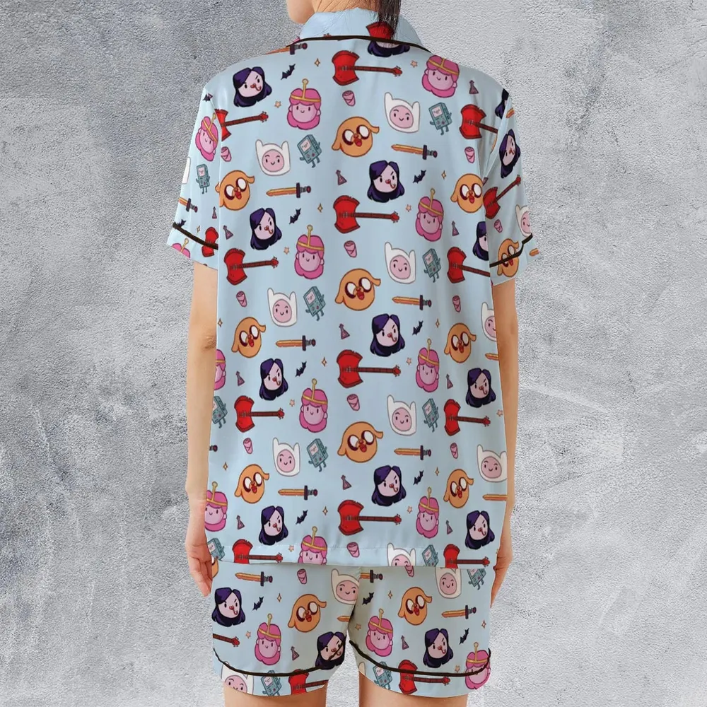 The Gang Adventure Time Satin Short-Sleeve Pajamas Set - 2