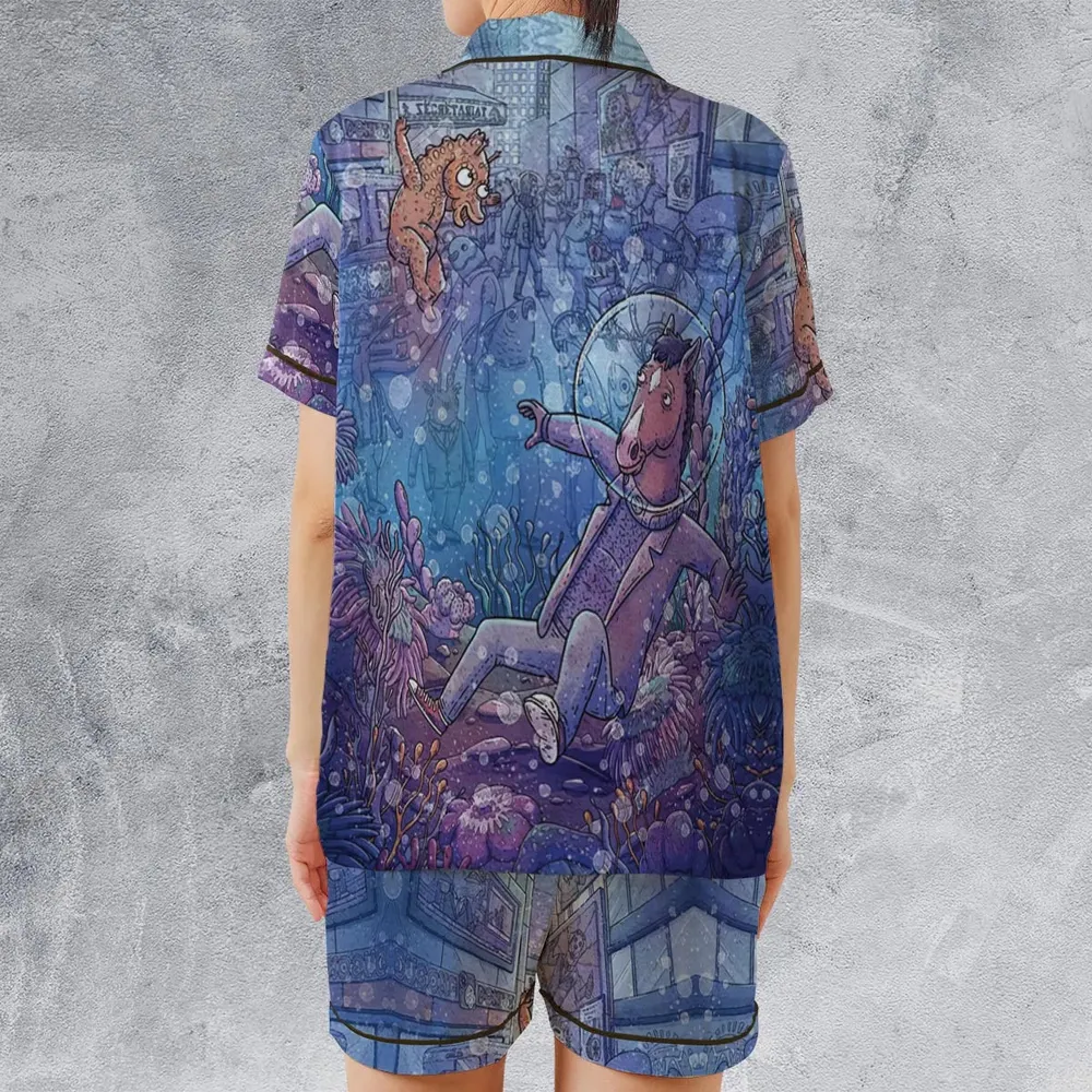 Bojack Horseman Satin Short-Sleeve Pajamas Set - 2