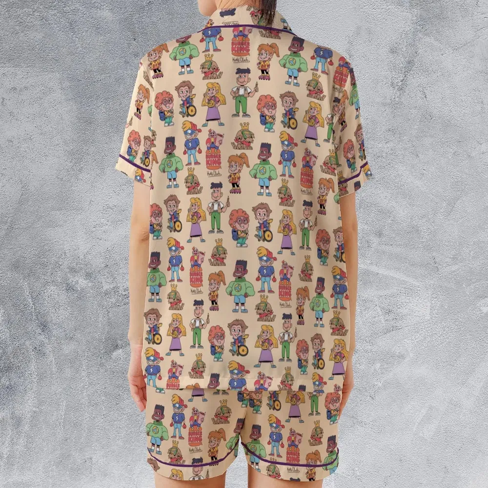 BK Kids Club Satin Short-Sleeve Pajamas Set - 2