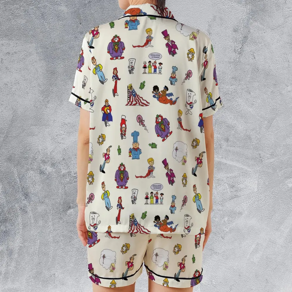 Schoolhouse Rock Characters Satin Short-Sleeve Pajamas Set - 2