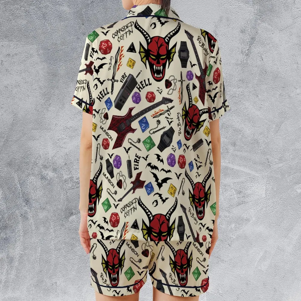 Hellfire Club Stranger Things Satin Short-Sleeve Pajamas Set - 2