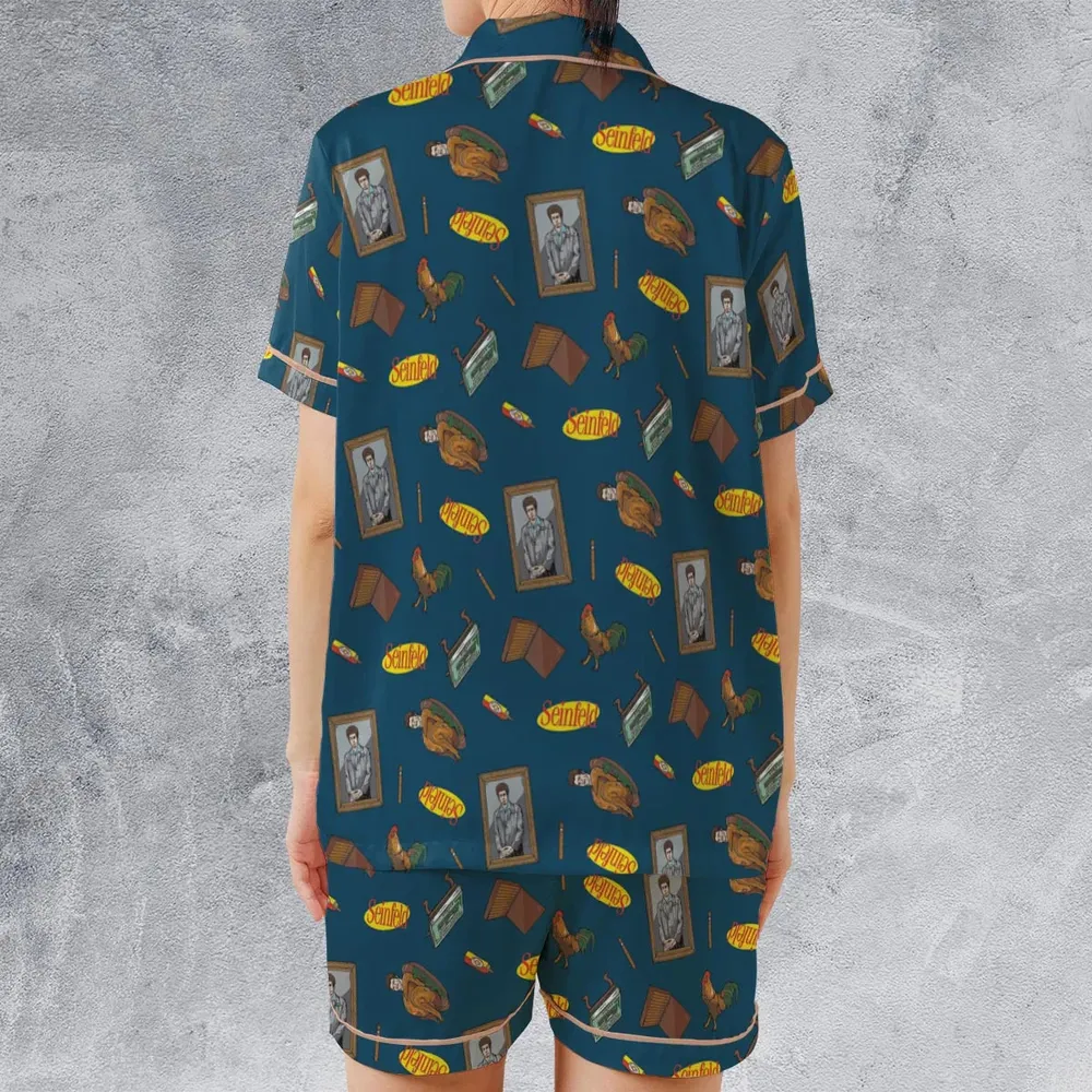 Seinfeld Kramer Icons Pop Culture Satin Short-Sleeve Pajamas Set - 2