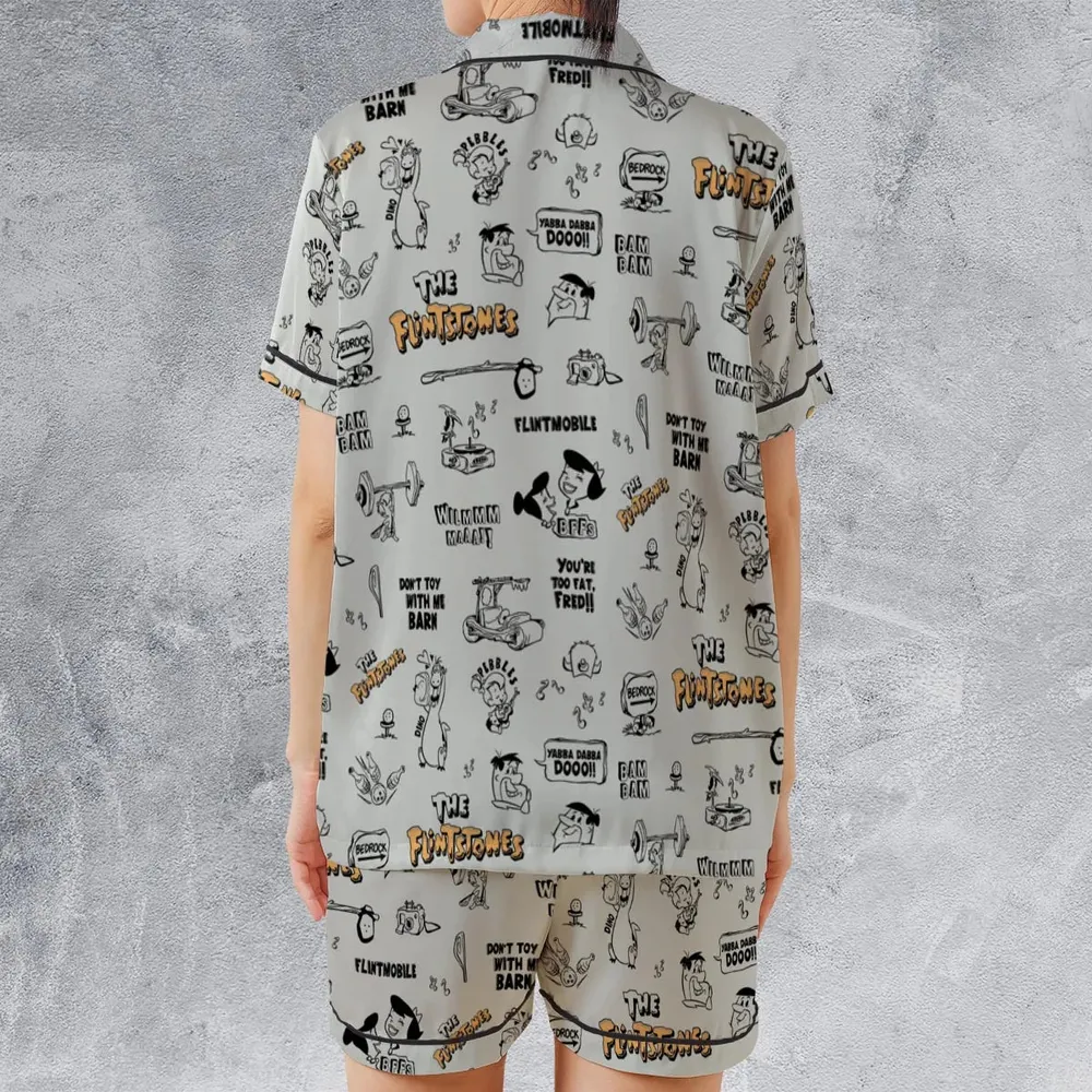 Don't Toy with Me Barn The Flintstones Satin Short-Sleeve Pajamas Set - 2
