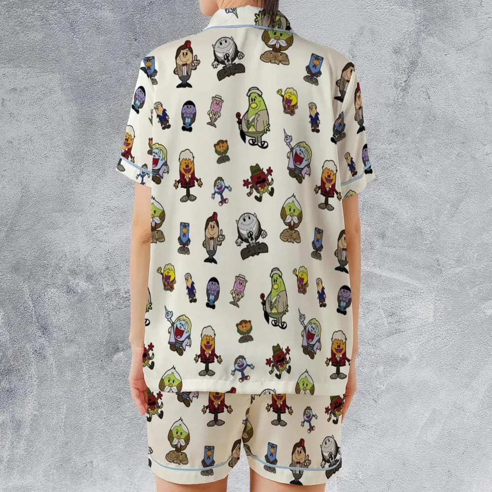 Doctor Who and Mr Men Pattern Satin Short-Sleeve Pajamas Set - 2