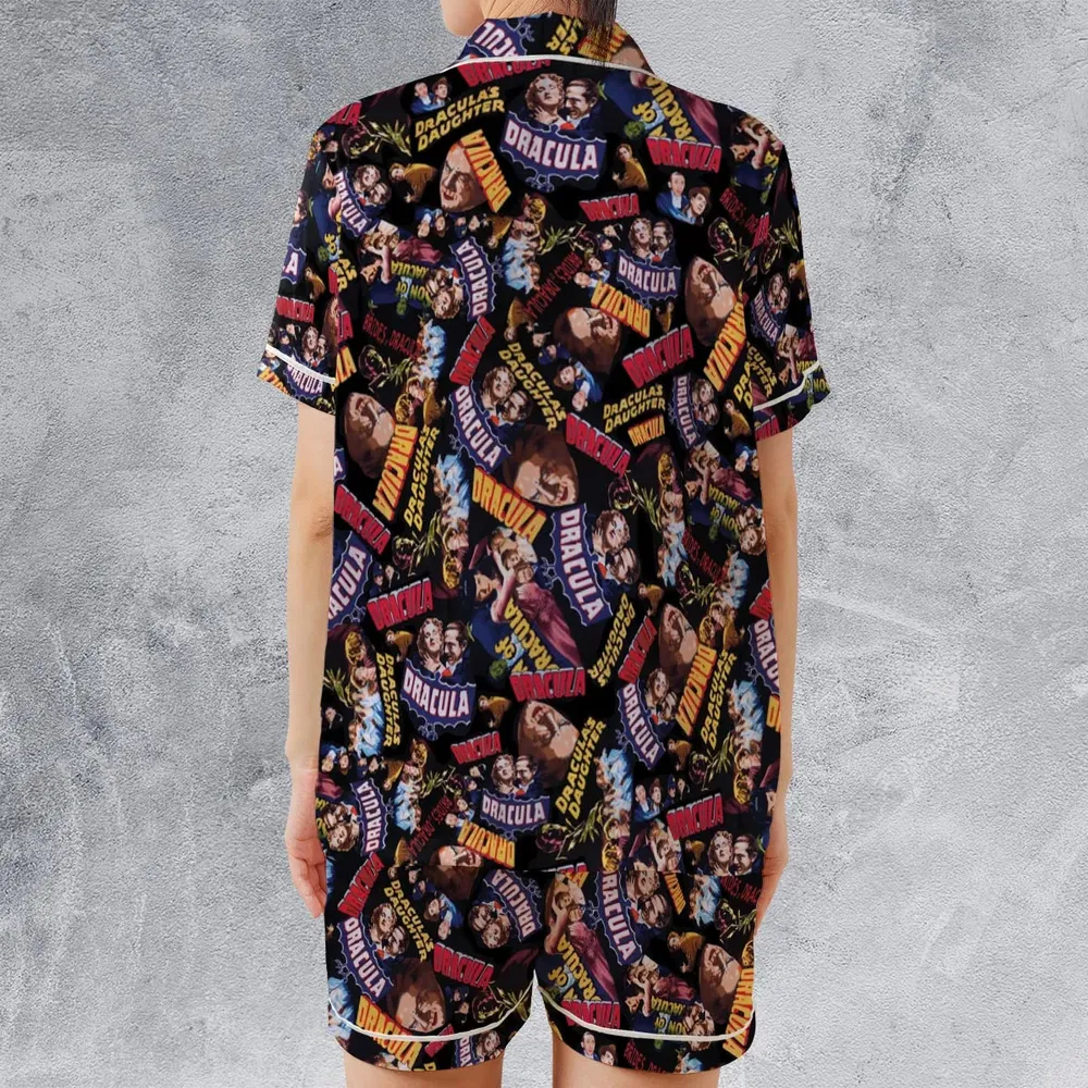 Classic Horror Films Satin Short-Sleeve Pajamas Set - 2