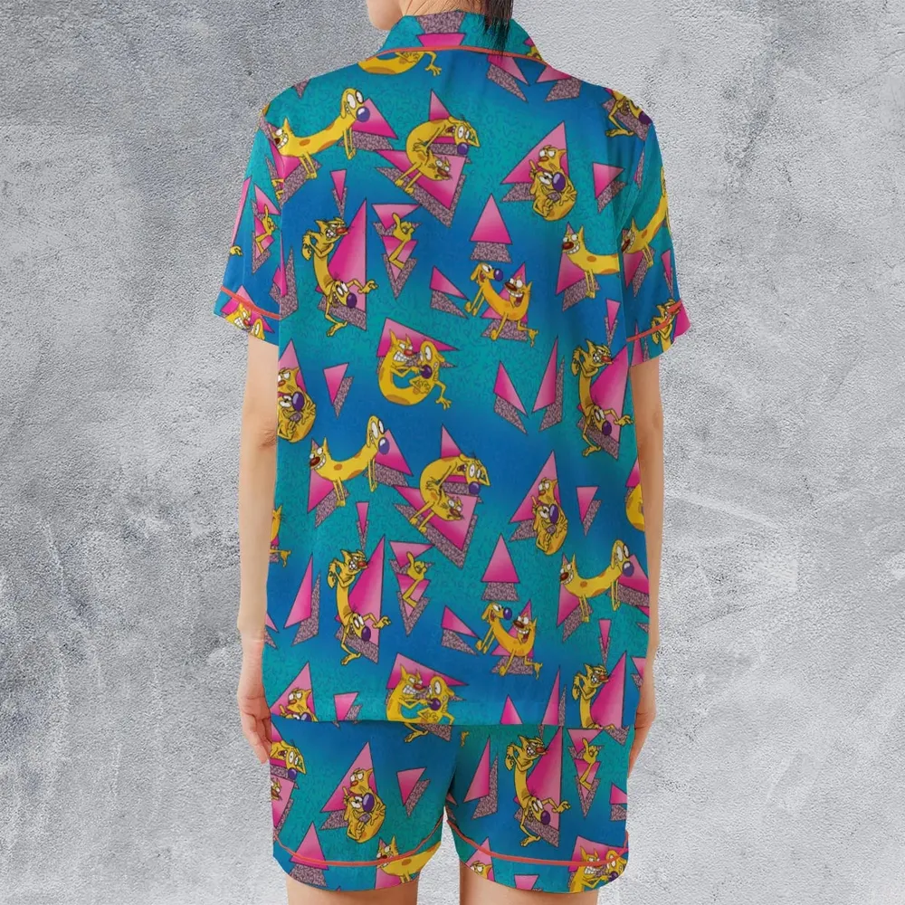CatDog Nickelodeon Pattern Satin Short-Sleeve Pajamas Set - 2