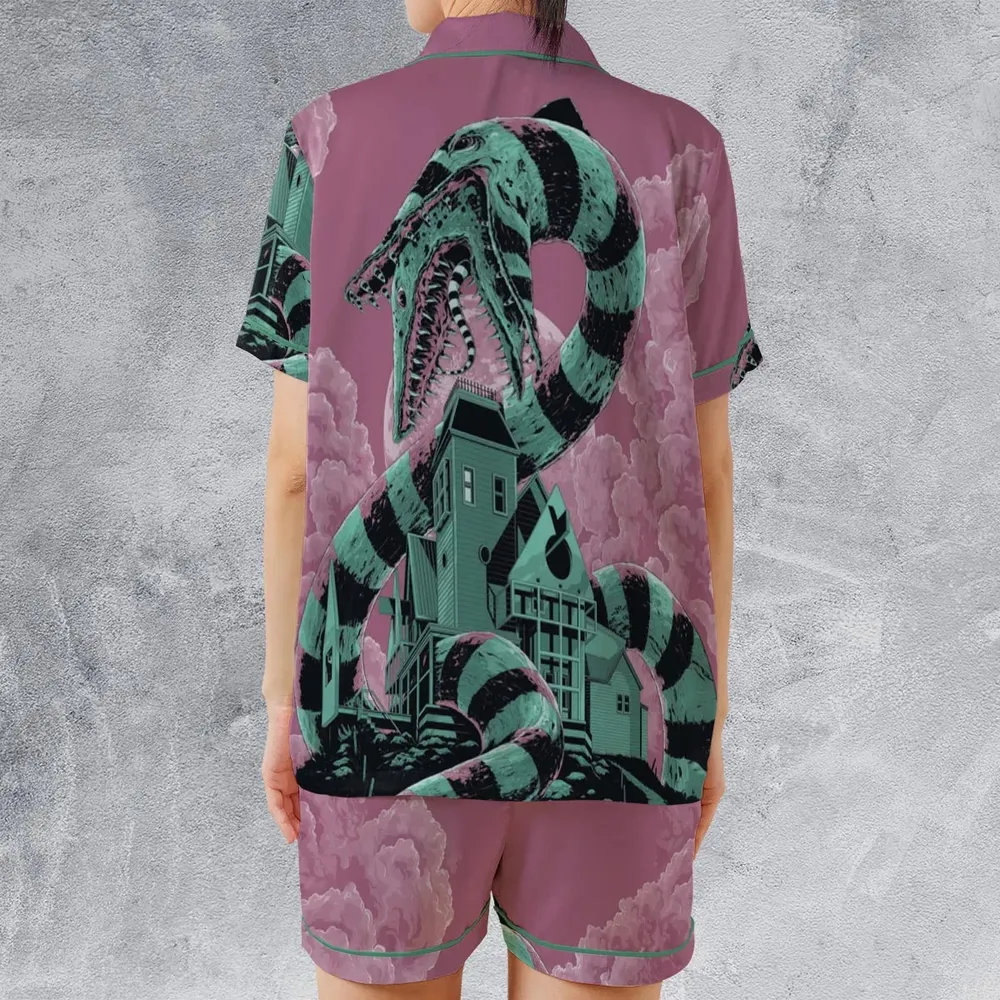 Beetlejuice Satin Short-Sleeve Pajamas Set - 2
