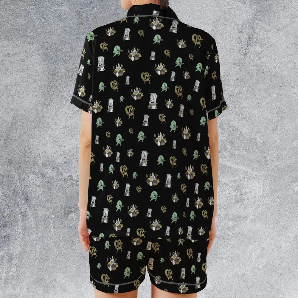 Aqua Teen Hunger Force Pattern Satin Short-Sleeve Pajamas Set - 2