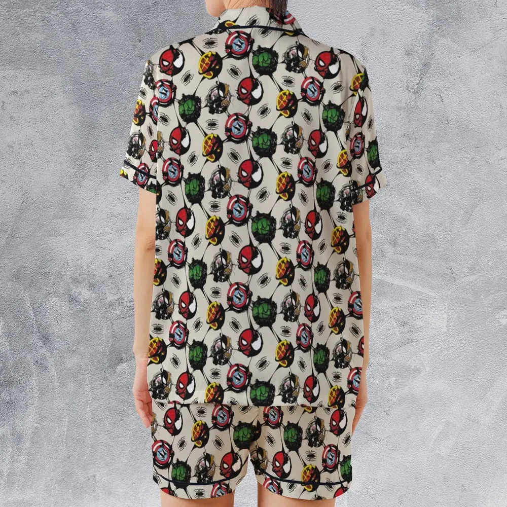 Teenage Mutant Ninja Turtles Pattern Satin Short-Sleeve Pajamas Set - 2