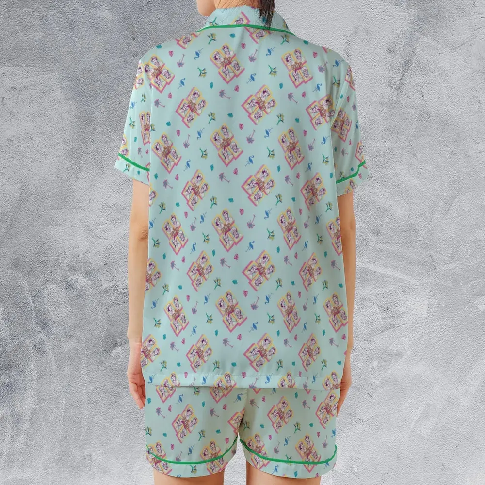 Golden Girls Patterned Satin Short-Sleeve Pajamas Set - 2