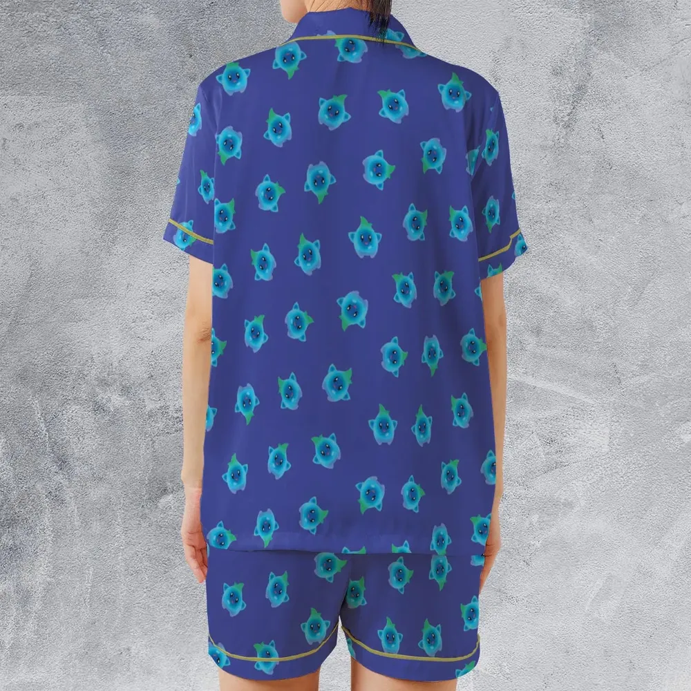 Lumalee Super Mario Movie Pattern Satin Short-Sleeve Pajamas Set - 2
