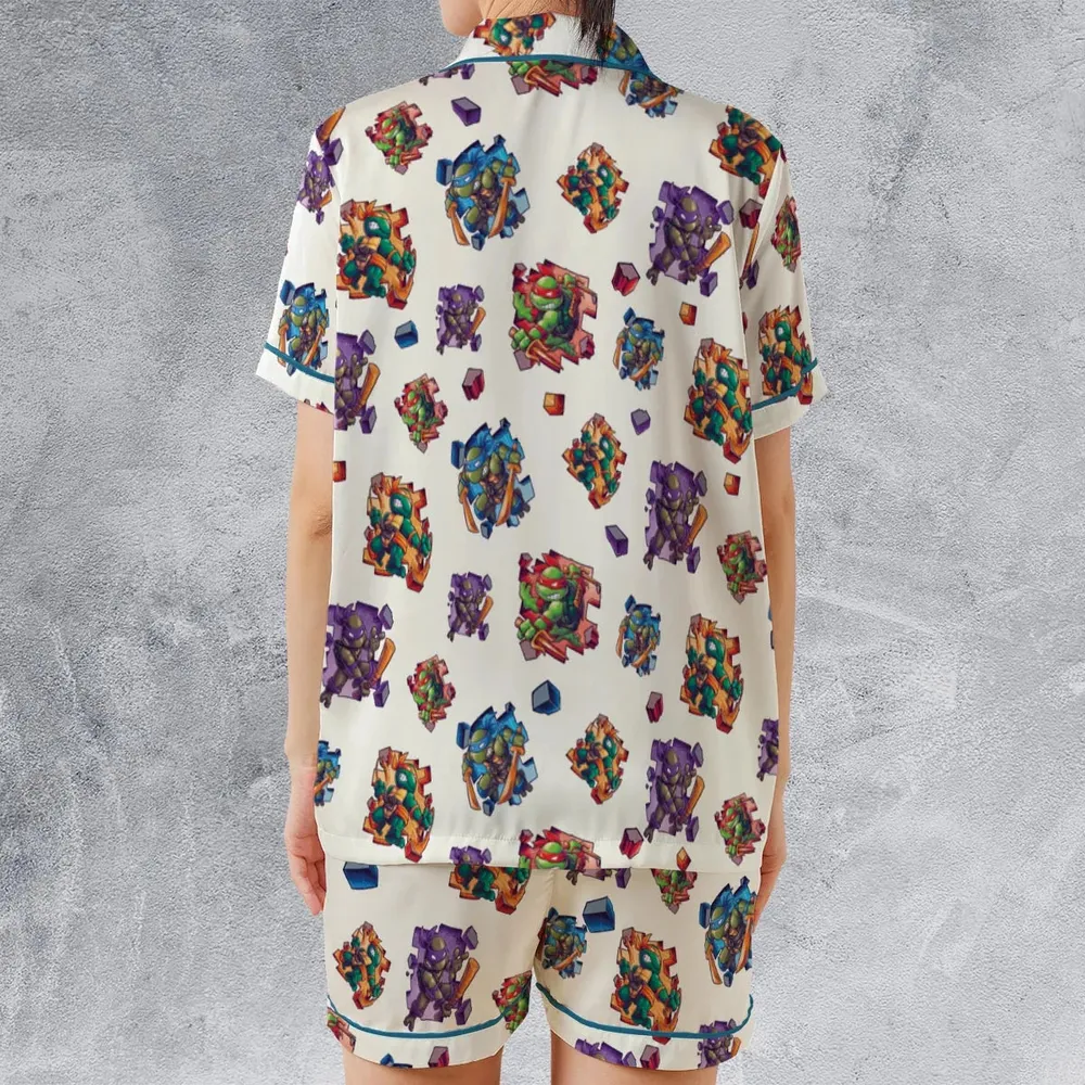 TMNT Break The Wall Satin Short-Sleeve Pajamas Set - 2