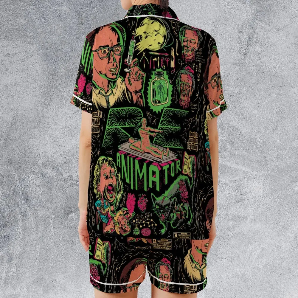 Herbert West–Reanimator Satin Short-Sleeve Pajamas Set - 2
