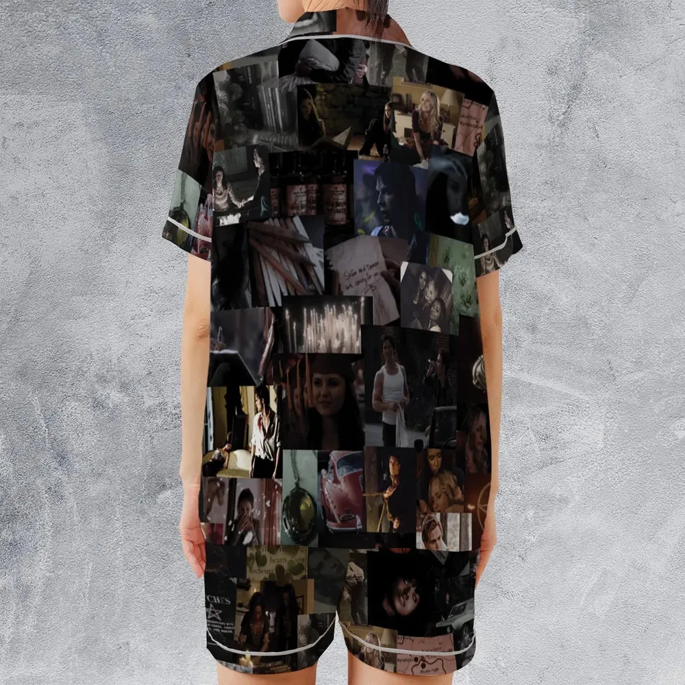 Memorable Vampire Moments The Vampire Diary Satin Short-Sleeve Pajamas Set - 2