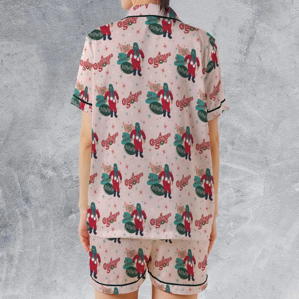 I Can't Put My Arms Down A Christmas Story Satin Short-Sleeve Pajamas Set - 2