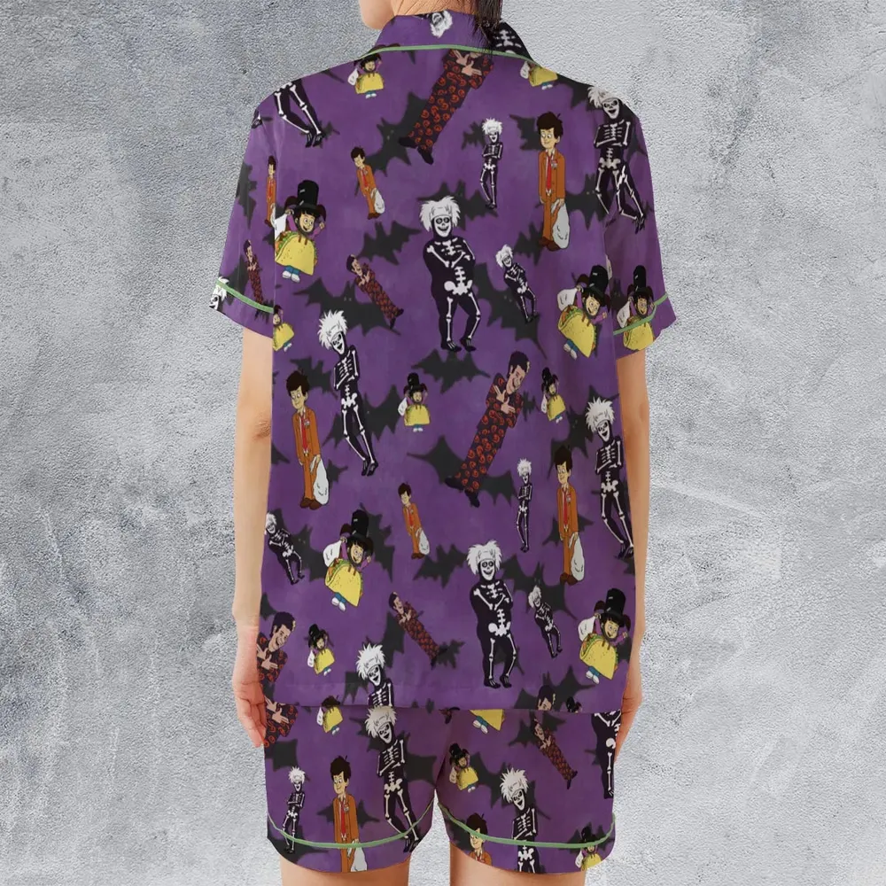 SNL David S. Pumpkins Animated Special Satin Short-Sleeve Pajamas Set - 2