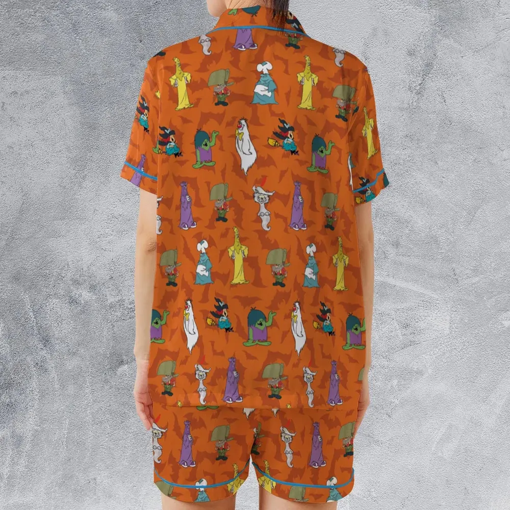 Happy Halloween From Hanna Barbera Satin Short-Sleeve Pajamas Set - 2
