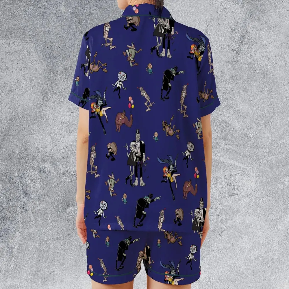 It's a Mad Mad Mad Monster Party Satin Short-Sleeve Pajamas Set - 2