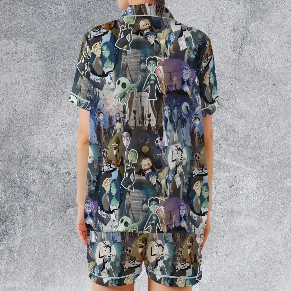 Unalive Bride Corpse Bride Satin Short-Sleeve Pajamas Set - 2