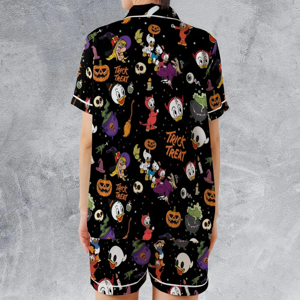 Huey, Dewey and Louie Duck Halloween Satin Short-Sleeve Pajamas Set - 2
