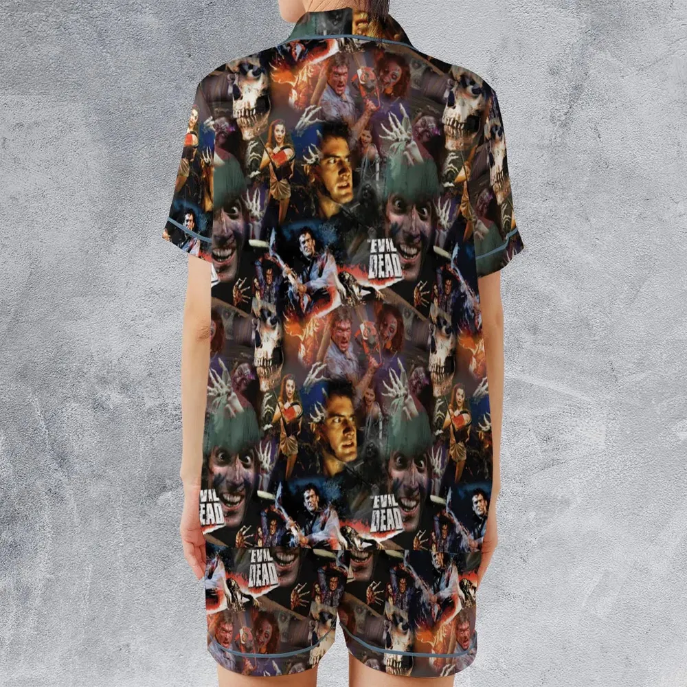 Classic Horror Evil Dead Satin Short-Sleeve Pajamas Set - 2