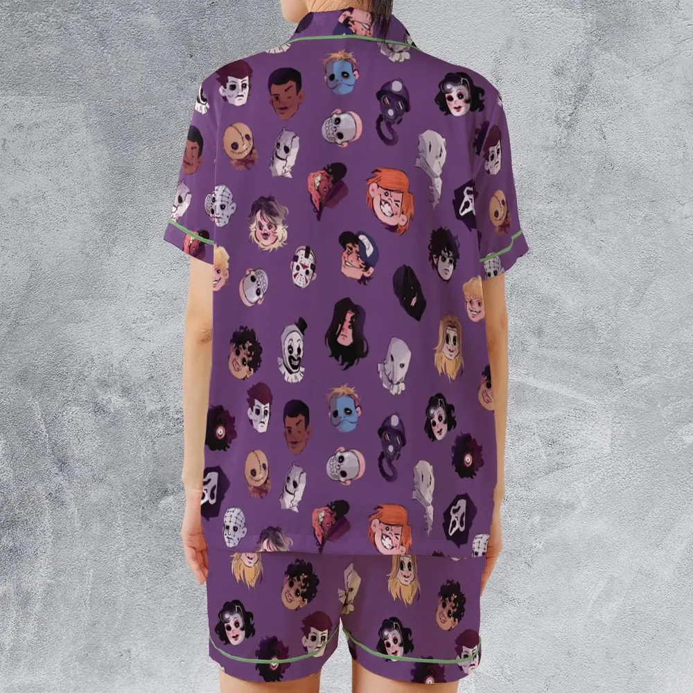 Happy Octubre! Satin Short-Sleeve Pajamas Set - 2