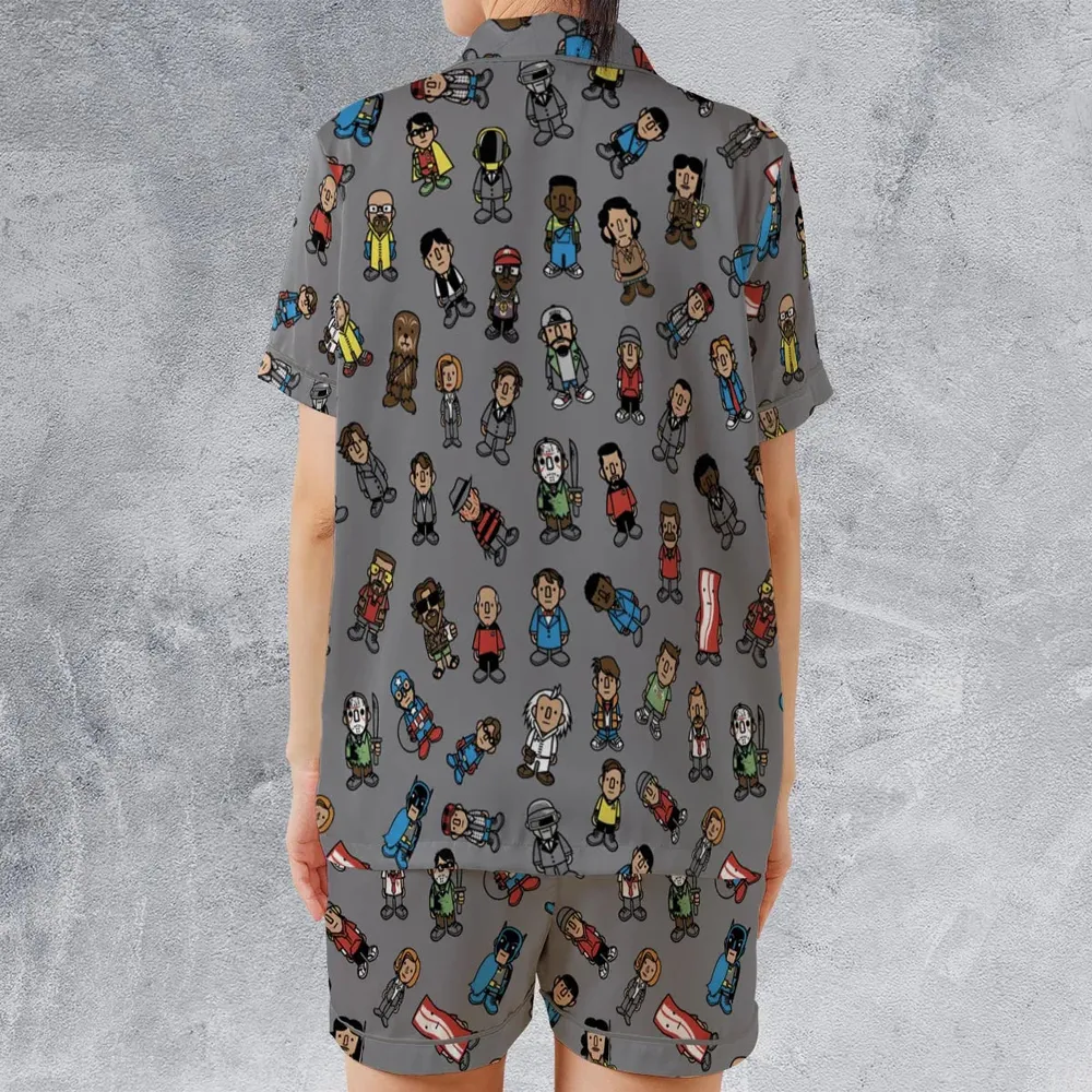 Homies Satin Short-Sleeve Pajamas Set - 2