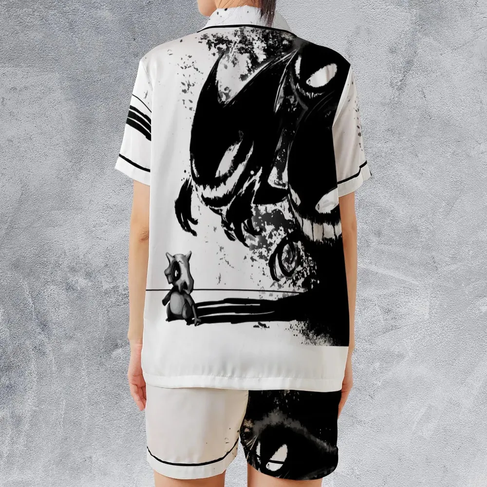 Cubone and the Ghosts Satin Short-Sleeve Pajamas Set - 2