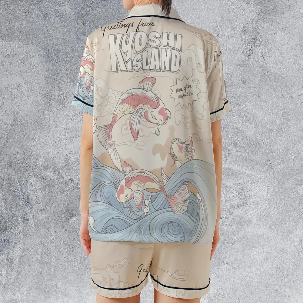 Kyoshi Island Avatar The Last Airbender Satin Short-Sleeve Pajamas Set - 2