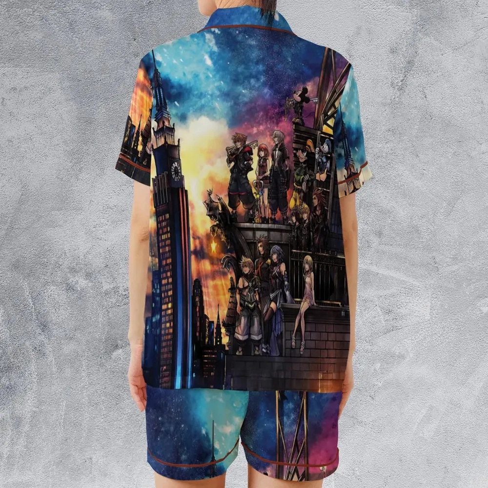 KH3 Kingdom Heart Satin Short-Sleeve Pajamas Set - 2
