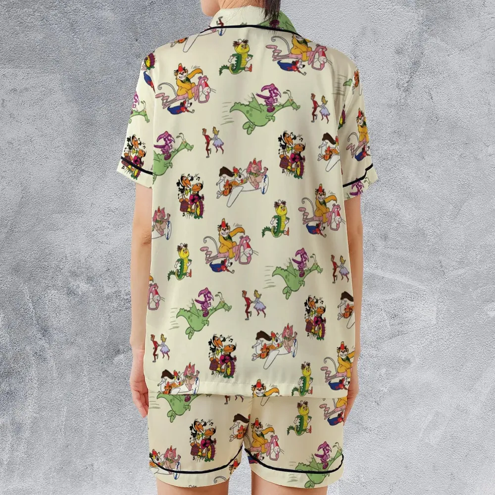 NBC Vintage Cartoon Satin Short-Sleeve Pajamas Set - 2