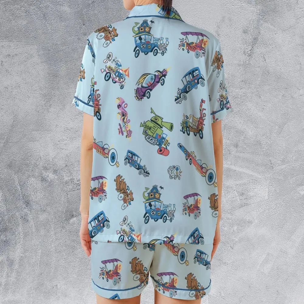 W is for Wacky Races Satin Short-Sleeve Pajamas Set - 2