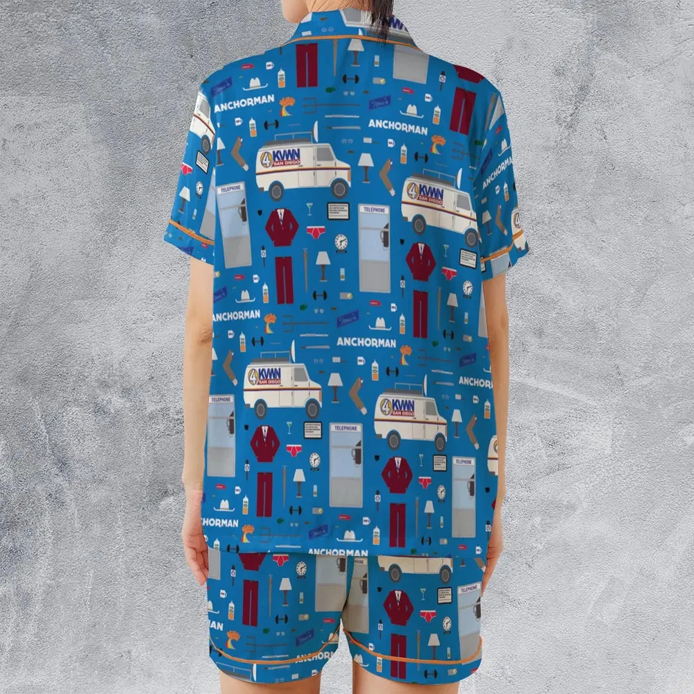 Anchor Chic Anchorman Satin Short-Sleeve Pajamas Set - 2