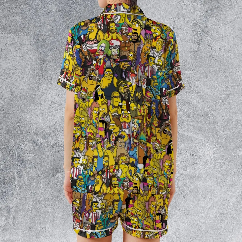 WWF Simpsons Satin Short-Sleeve Pajamas Set - 2