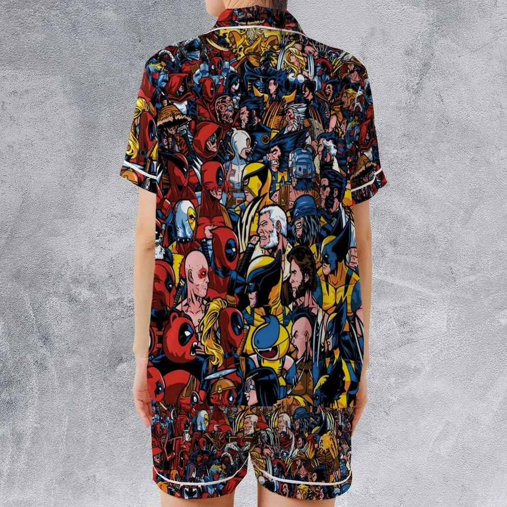 70 Variants and Bloodlines Satin Short-Sleeve Pajamas Set - 2