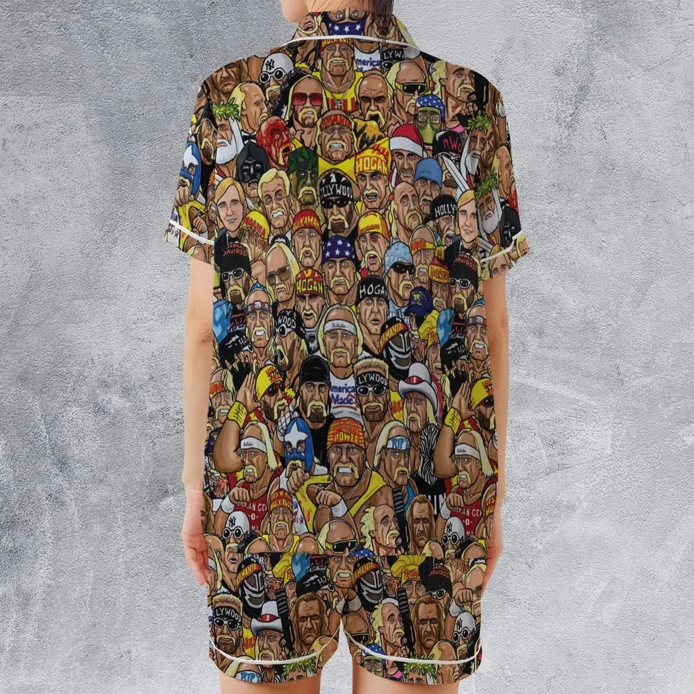 Classic Wrestlers Satin Short-Sleeve Pajamas Set - 2