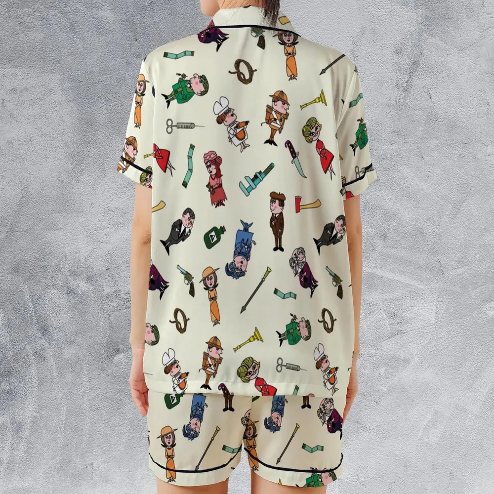 Clue Board Game Characters Satin Short-Sleeve Pajamas Set - 2