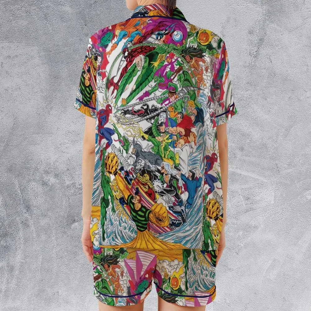 Spidey Sense Spider Man Satin Short-Sleeve Pajamas Set - 2