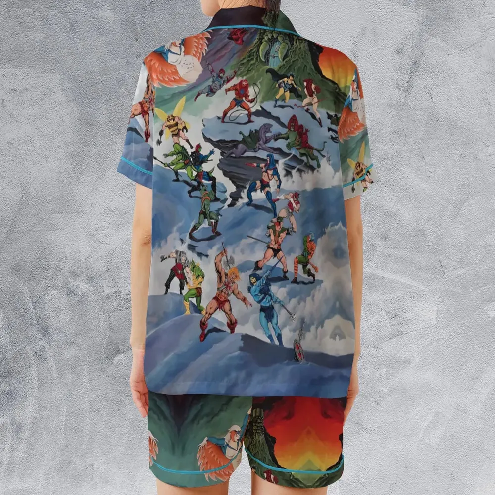 MOTU Castle Grayskull Battle Satin Short-Sleeve Pajamas Set - 2