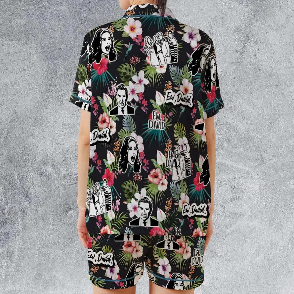 Schitts Creek Tropical Satin Short-Sleeve Pajamas Set - 2