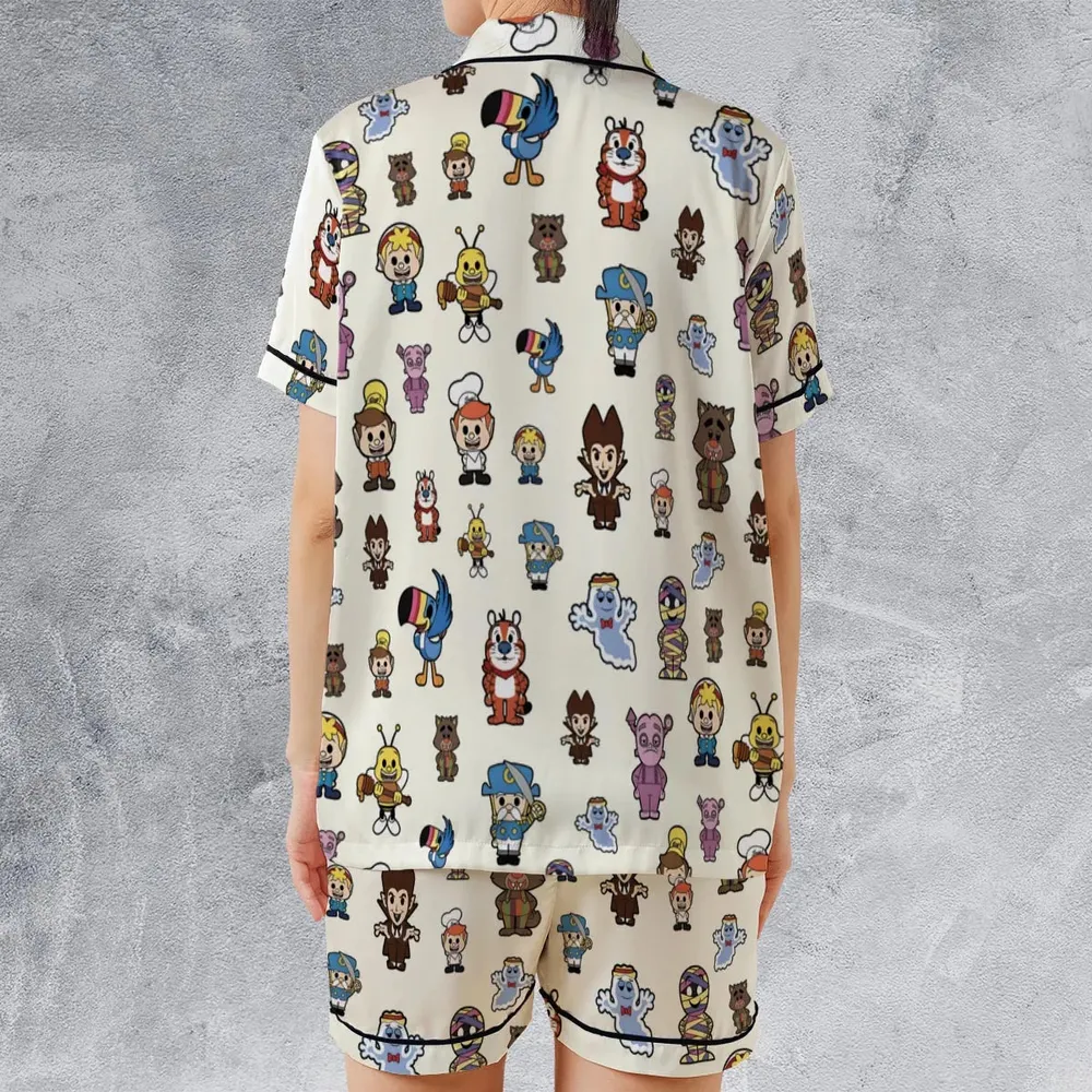 Breakfast Club Cereal Mascot Satin Short-Sleeve Pajamas Set - 2